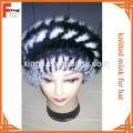 top quality knitted dyed mink tail animal fur hat